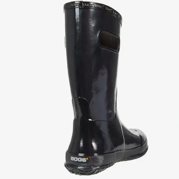 New Bogs Big Kids Black Classic High Pull On Rain Boots Wide sz 3 Y / 35 EU - Picture 2 of 12